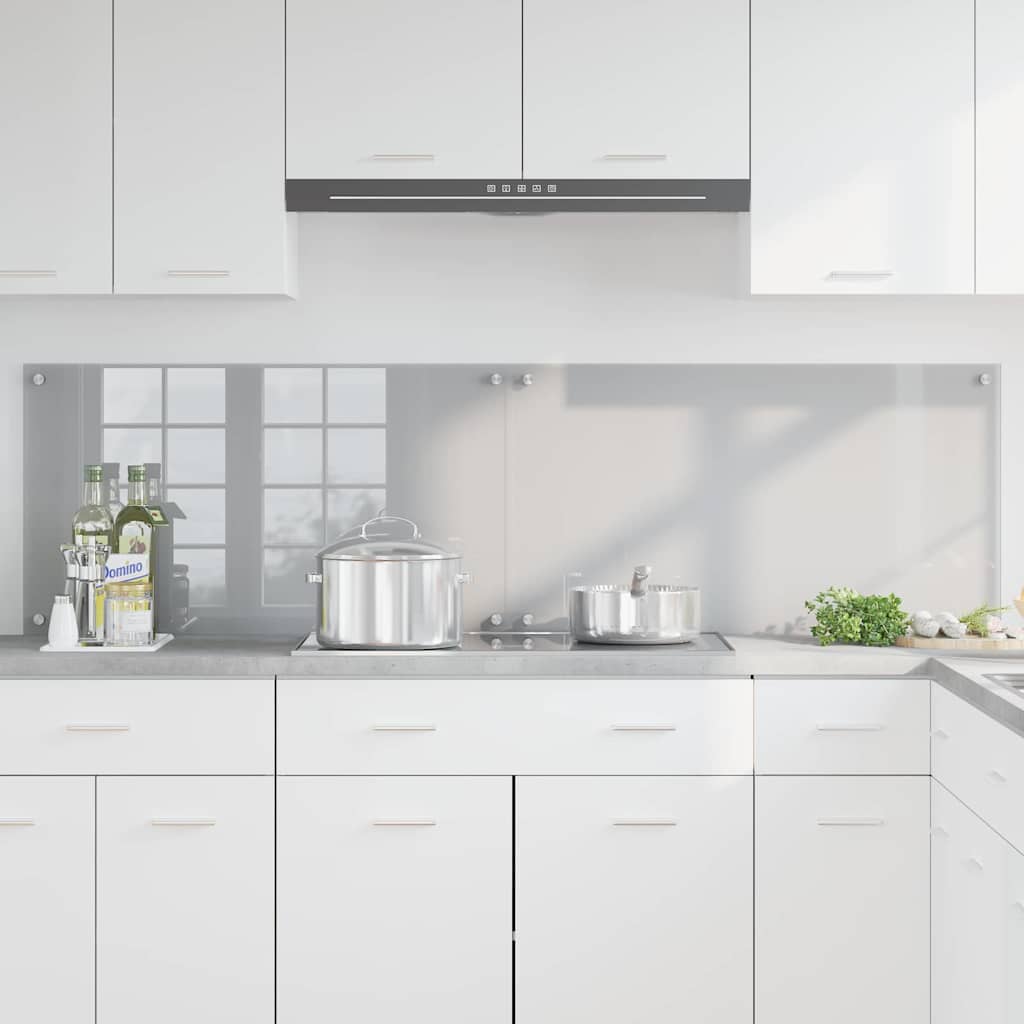Kitchen Backsplash 2 pcs Light Grey 90 x 50 cm Tempered Glass
