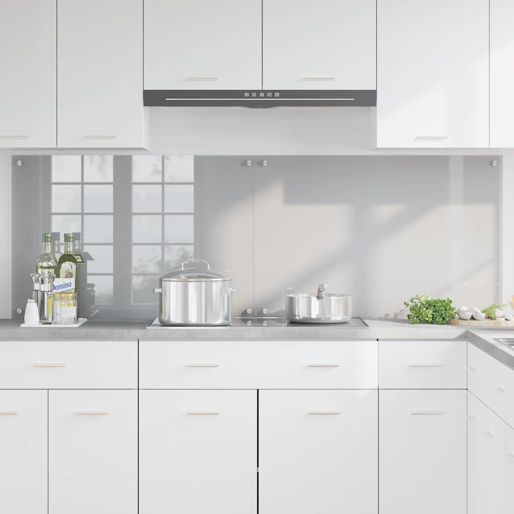 Kitchen Backsplash 2 pcs Light Grey 90 x 60 cm Tempered Glass