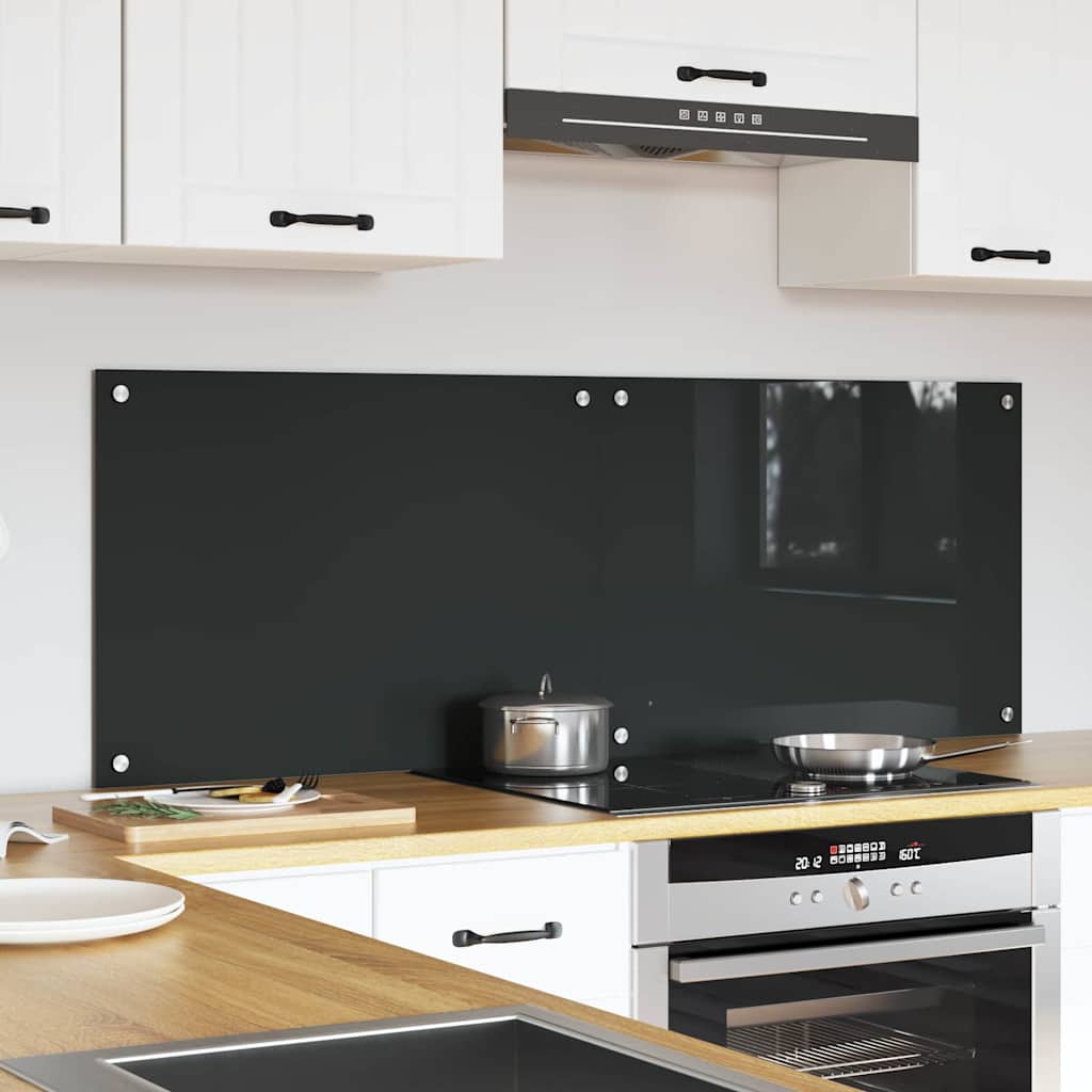 Kitchen Backsplash 2 pcs Dark Grey 70 x 50 cm Tempered Glass
