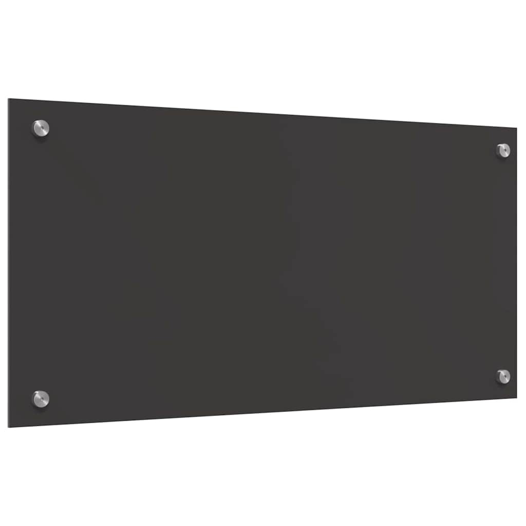 Kitchen Backsplash 2 pcs Dark Grey 80 x 40 cm Tempered Glass
