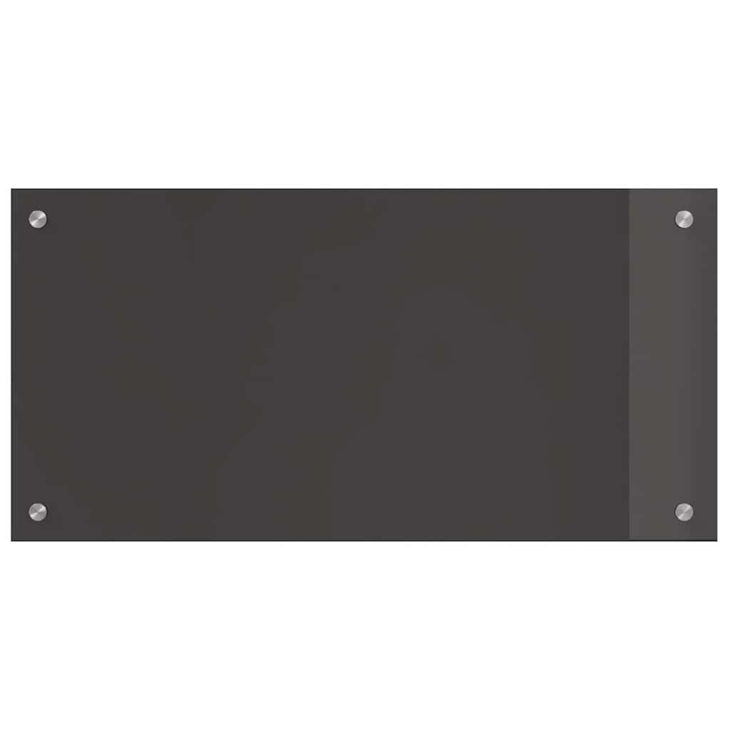 Kitchen Backsplash 2 pcs Dark Grey 80 x 40 cm Tempered Glass
