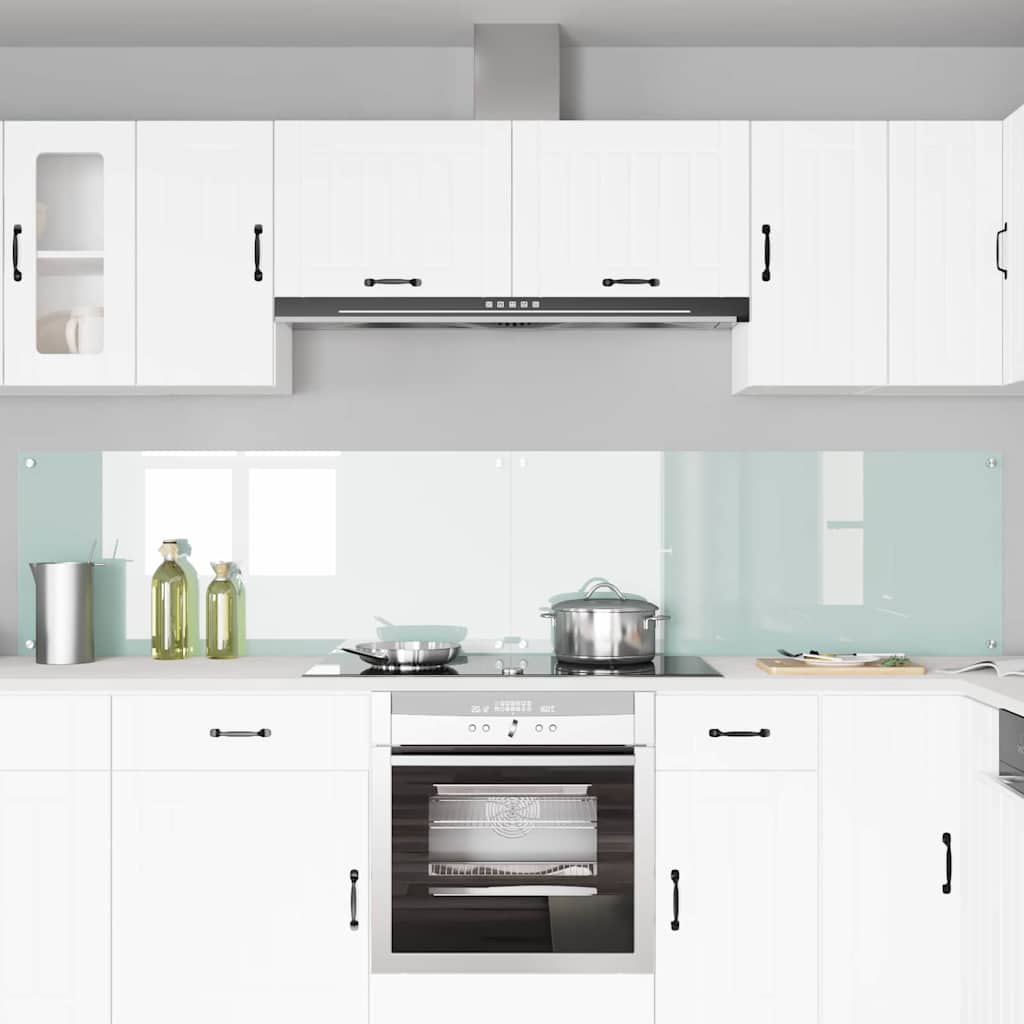Kitchen Backsplash 2 pcs White 120 x 50 cm Tempered Glass