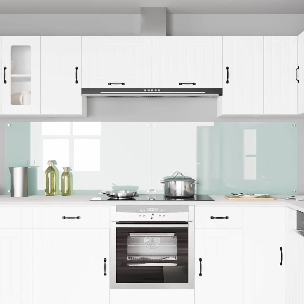 Kitchen Backsplash 2 pcs White 120 x 60 cm Tempered Glass