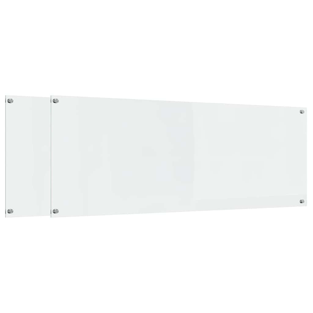 Kitchen Backsplash 2 pcs Transparent 110 x 40 cm Tempered Glass