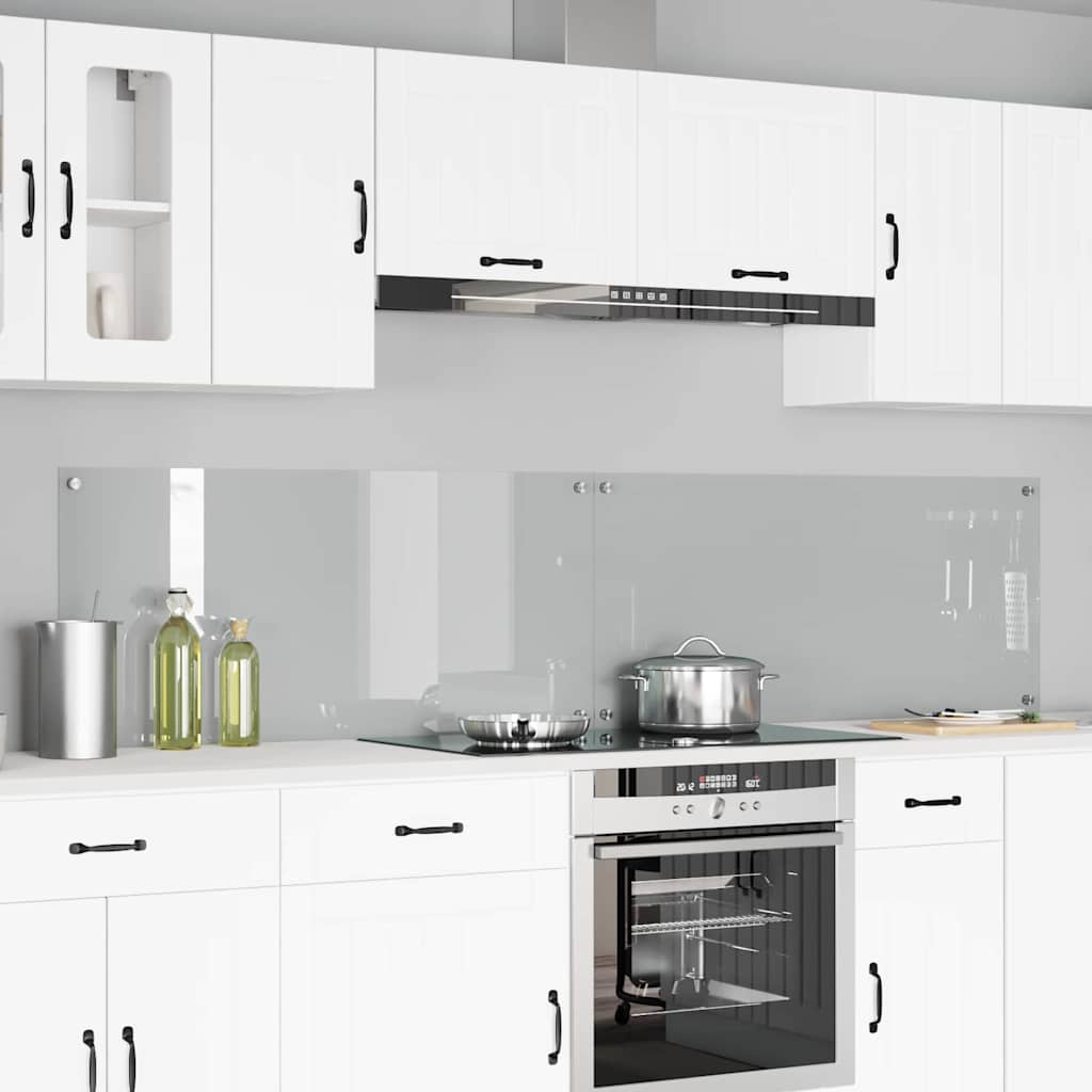 Kitchen Backsplash 2 pcs Transparent 110 x 50 cm Tempered Glass