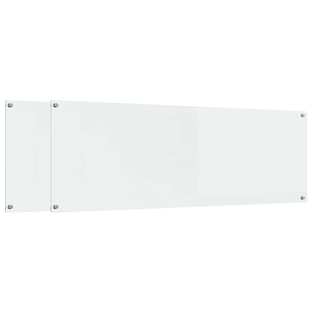 Kitchen Backsplash 2 pcs Transparent 120 x 40 cm Tempered Glass