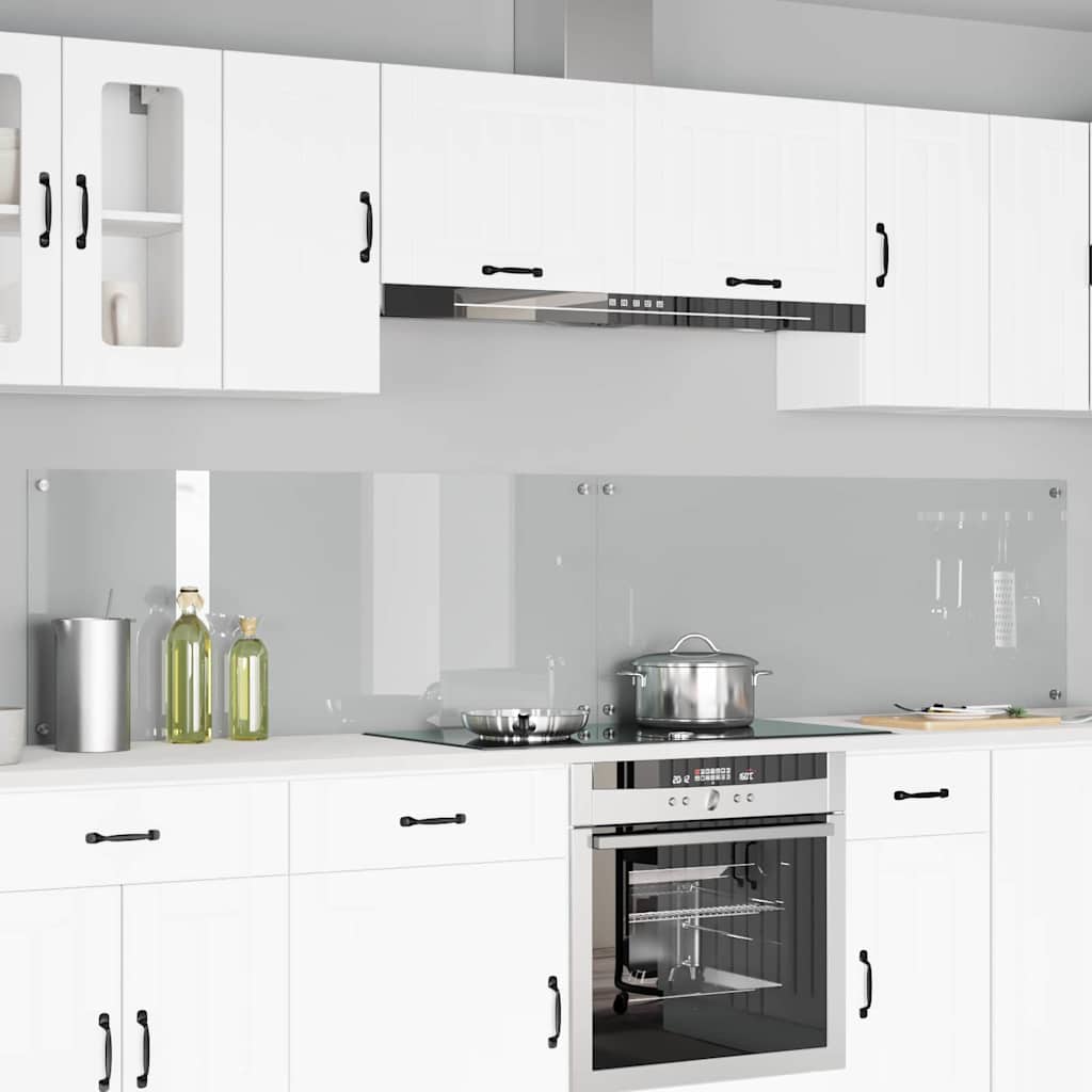 Kitchen Backsplash 2 pcs Transparent 120 x 50 cm Tempered Glass