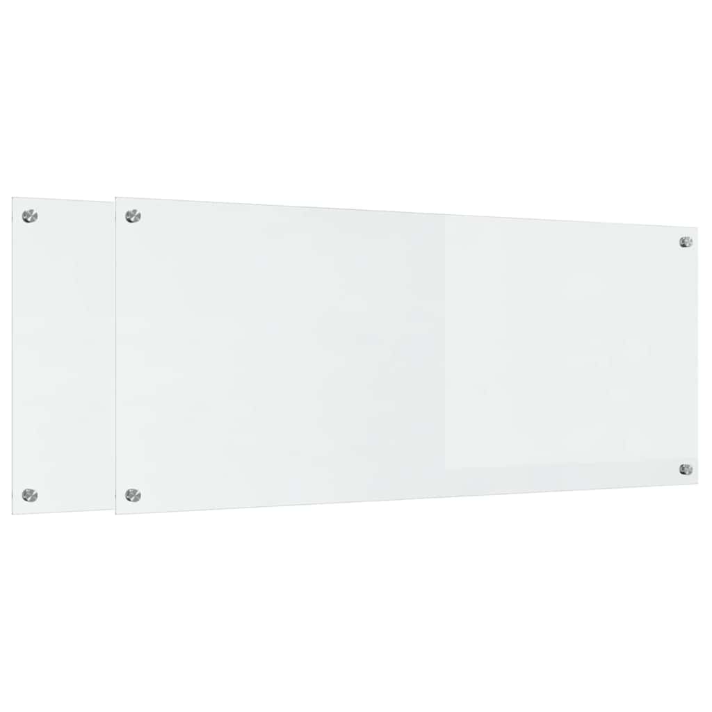 Kitchen Backsplash 2 pcs Transparent 120 x 50 cm Tempered Glass