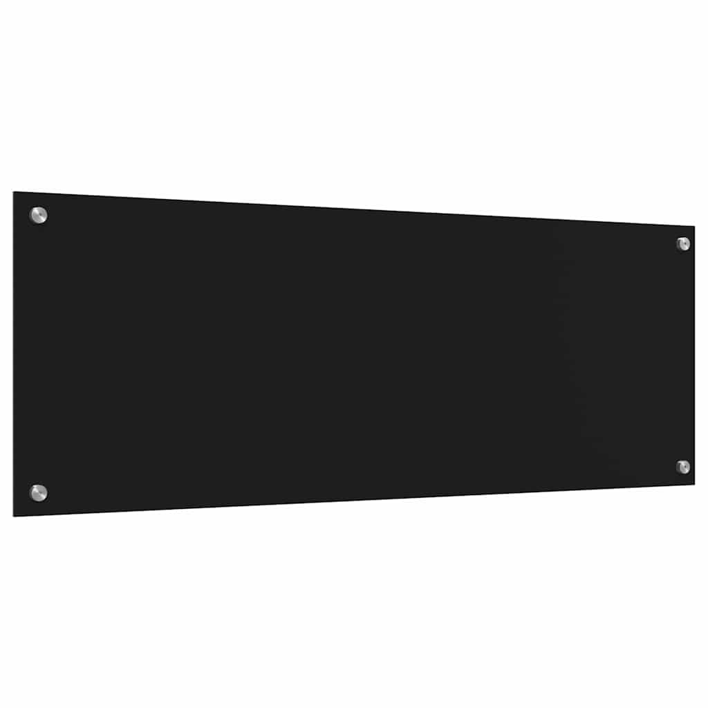 Kitchen Backsplash 2 pcs Black 110 x 40 cm Tempered Glass
