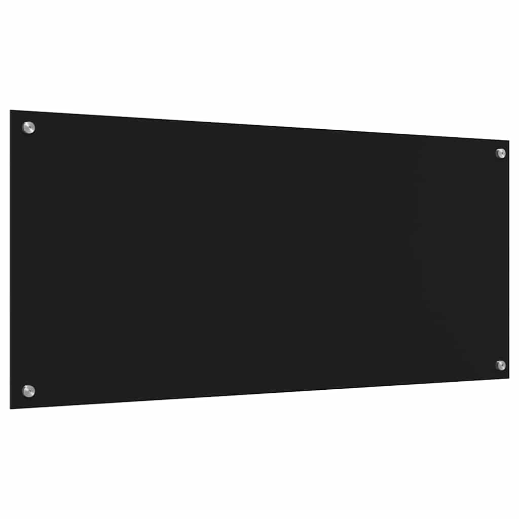 Kitchen Backsplash 2 pcs Black 110 x 50 cm Tempered Glass