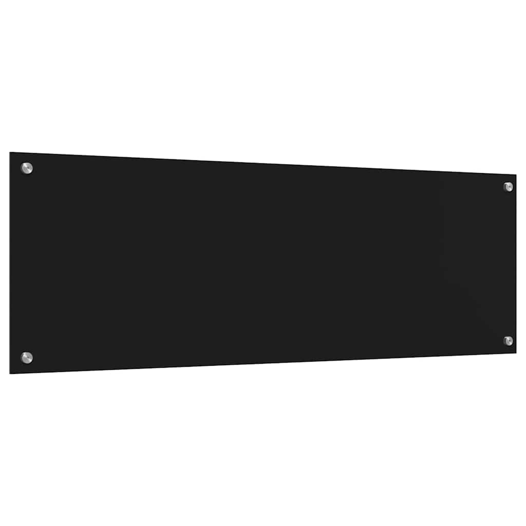 Kitchen Backsplash 2 pcs Black 120 x 40 cm Tempered Glass