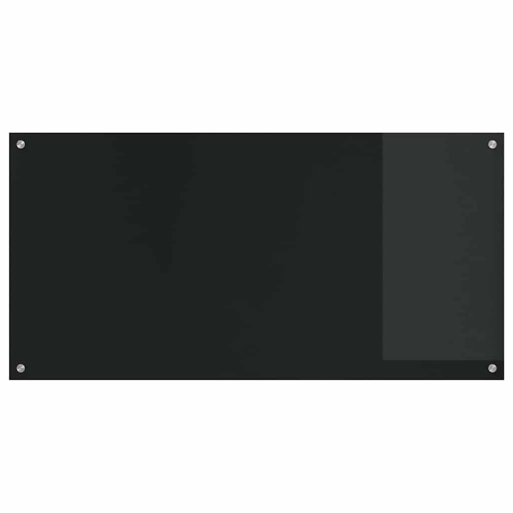 Kitchen Backsplash 2 pcs Black 120 x 60 cm Tempered Glass