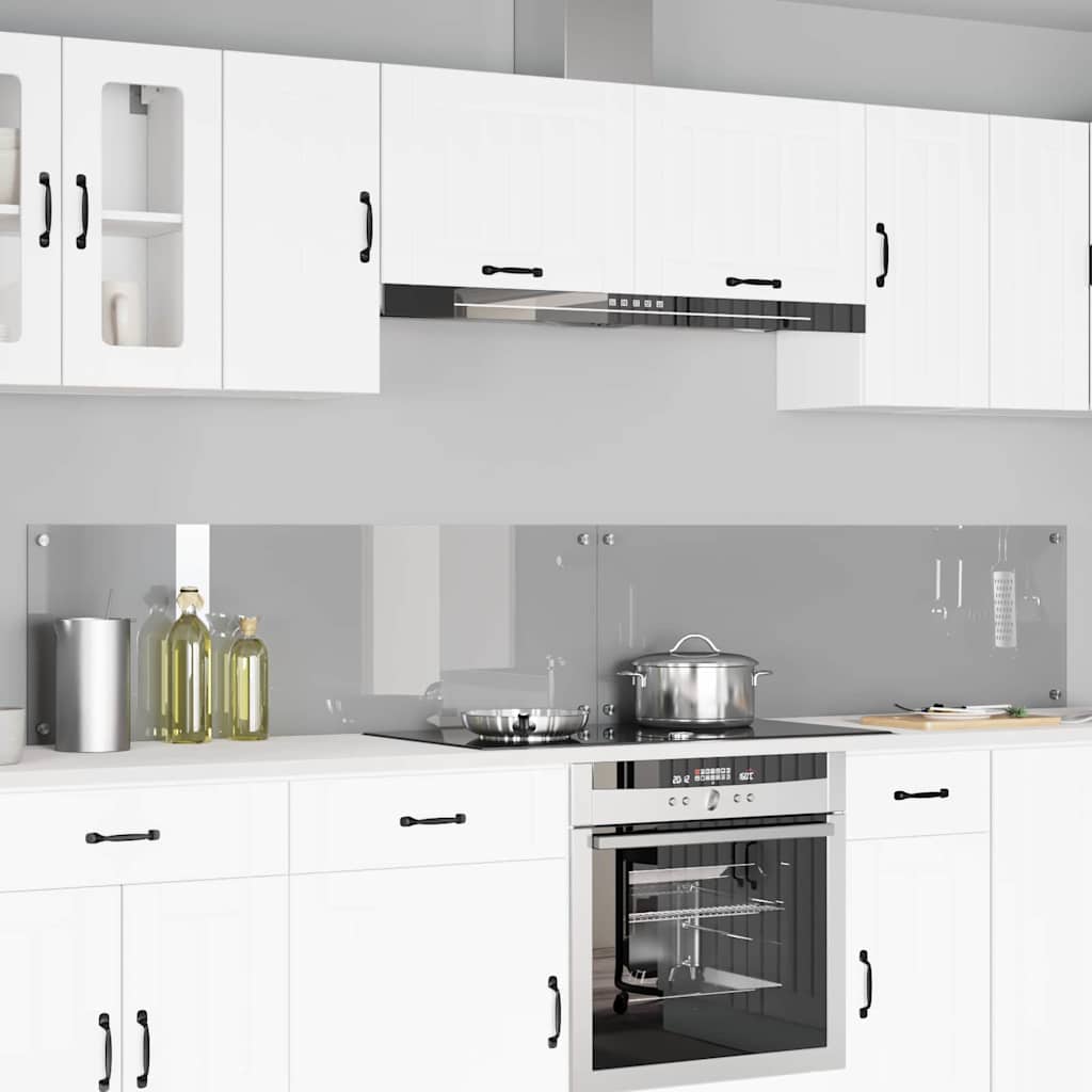 Kitchen Backsplash 2 pcs Light Grey 120 x 40 cm Tempered Glass