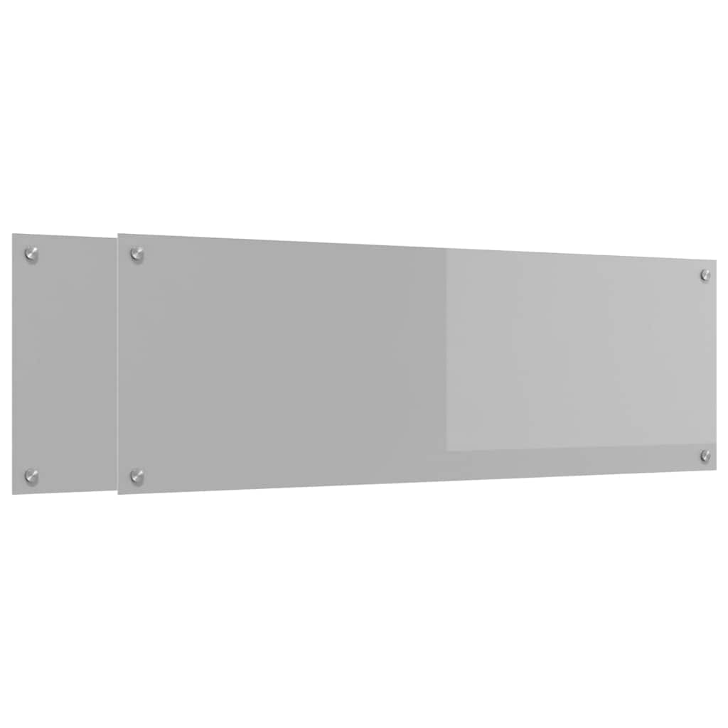 Kitchen Backsplash 2 pcs Light Grey 120 x 40 cm Tempered Glass