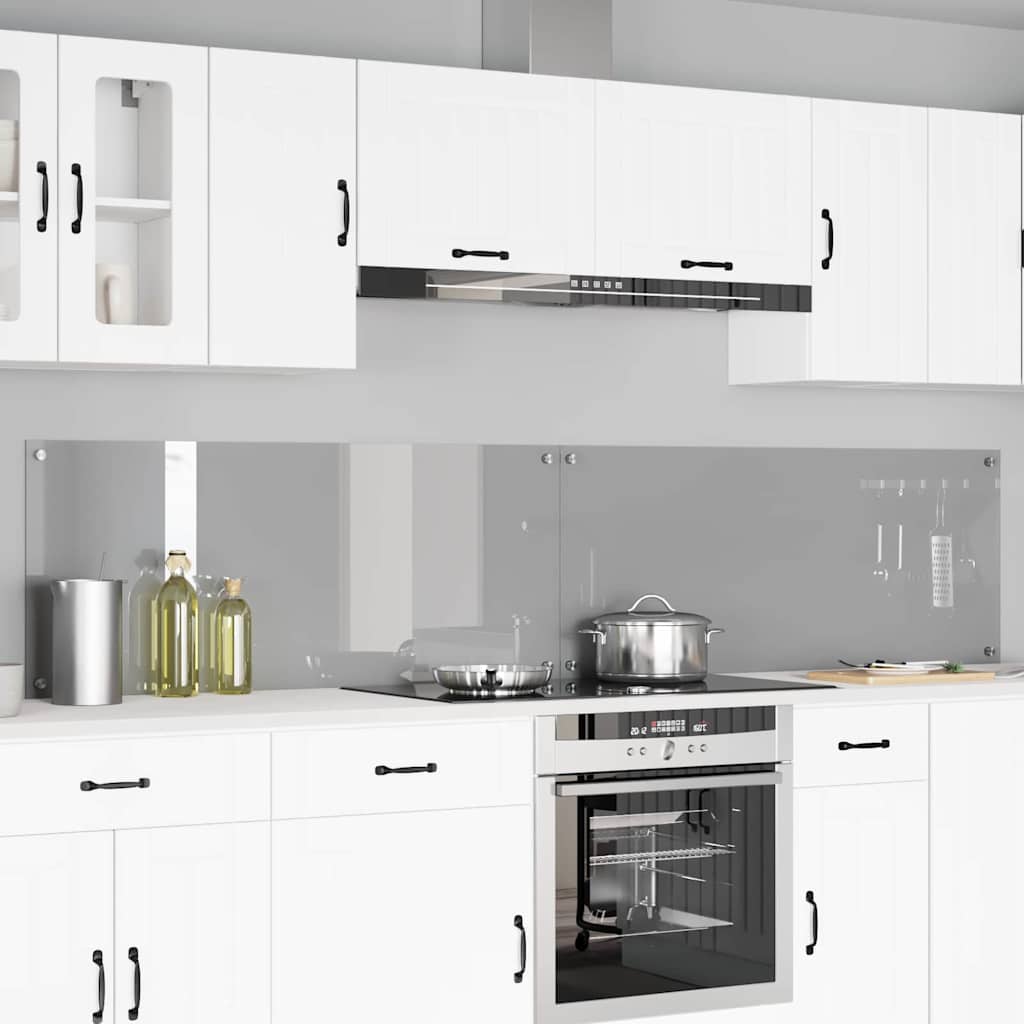 Kitchen Backsplash 2 pcs Light Grey 120 x 50 cm Tempered Glass