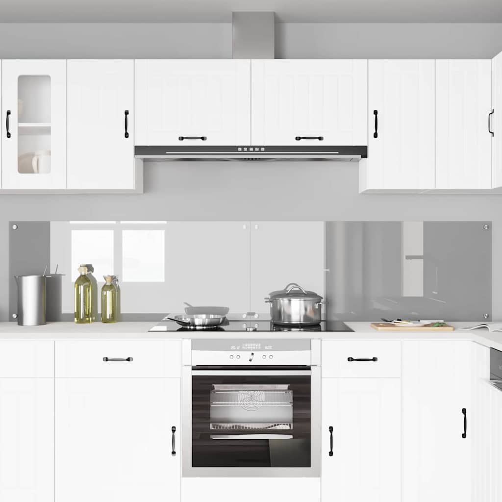 Kitchen Backsplash 2 pcs Light Grey 120 x 50 cm Tempered Glass