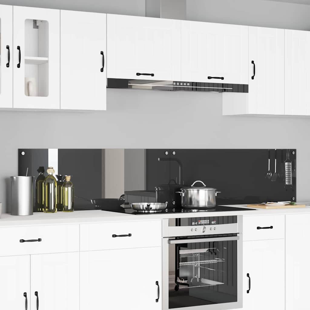 Kitchen Backsplash 2 pcs Dark Grey 110 x 40 cm Tempered Glass