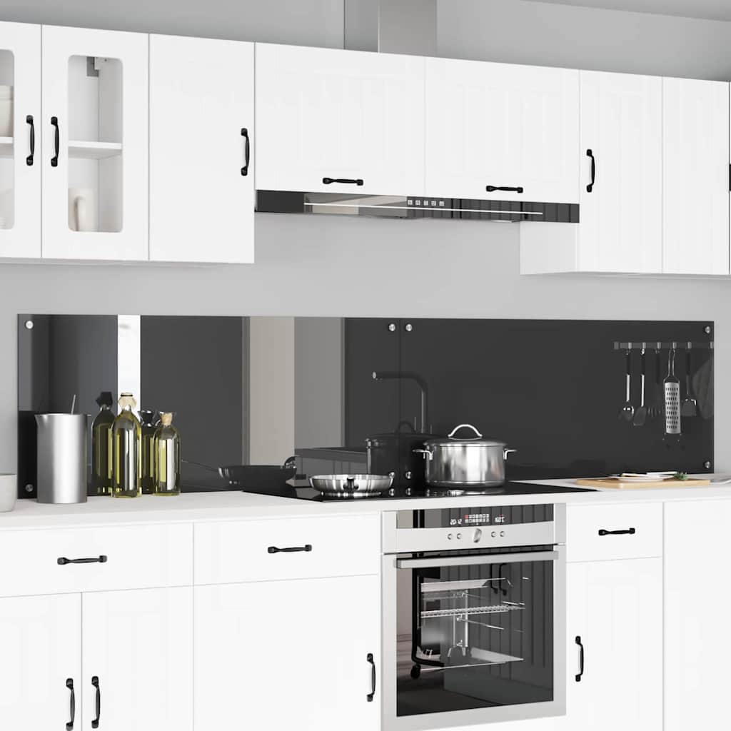 Kitchen Backsplash 2 pcs Dark Grey 120 x 50 cm Tempered Glass
