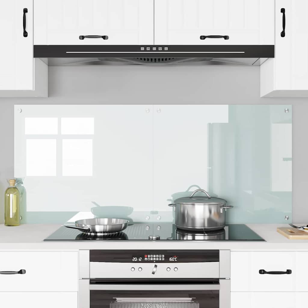 Kitchen Backsplash 2 pcs White 70 x 60 cm Tempered Glass