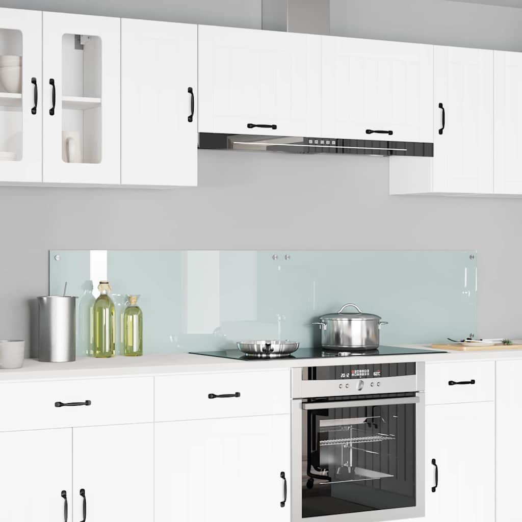 Kitchen Backsplash 2 pcs White 100 x 40 cm Tempered Glass