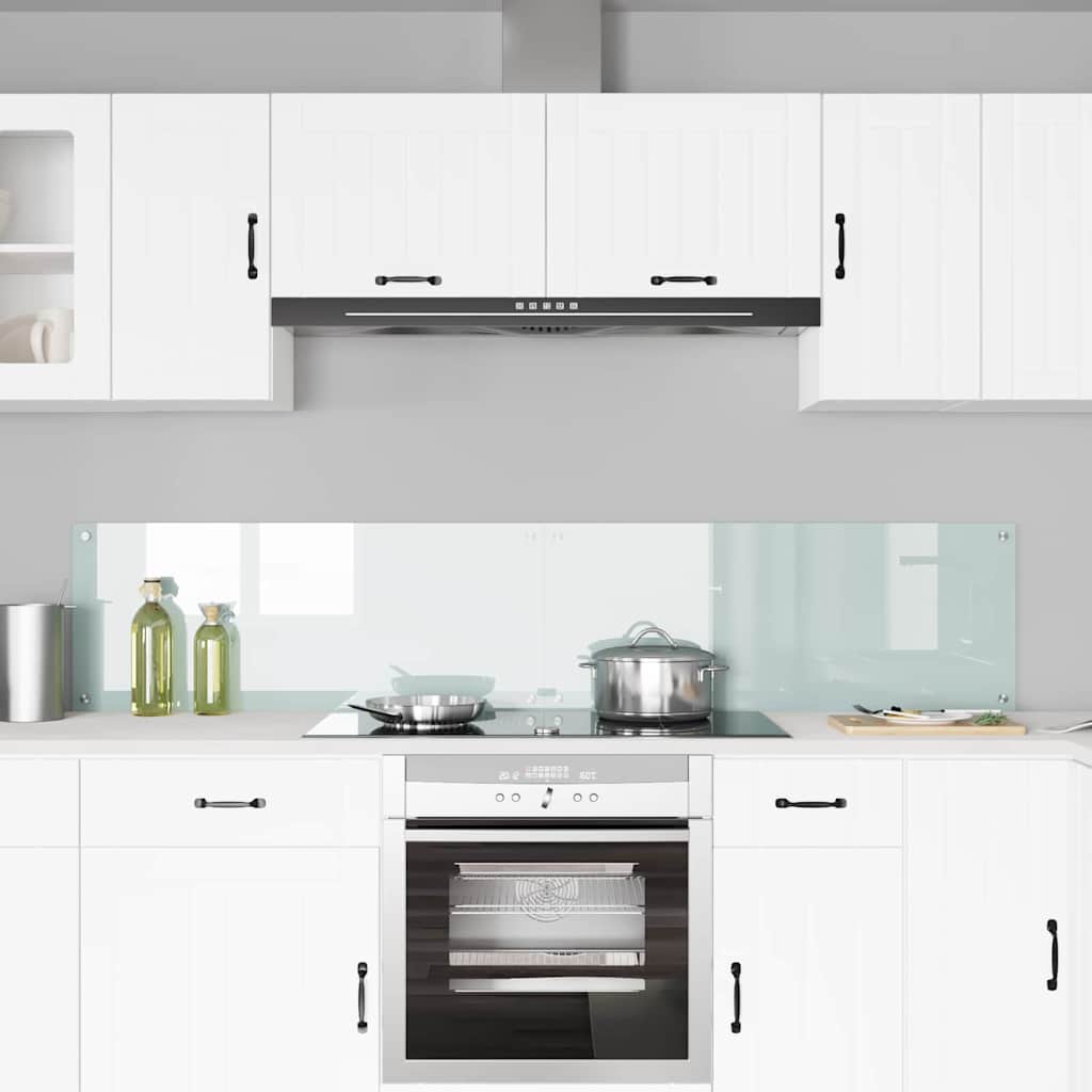 Kitchen Backsplash 2 pcs White 100 x 40 cm Tempered Glass
