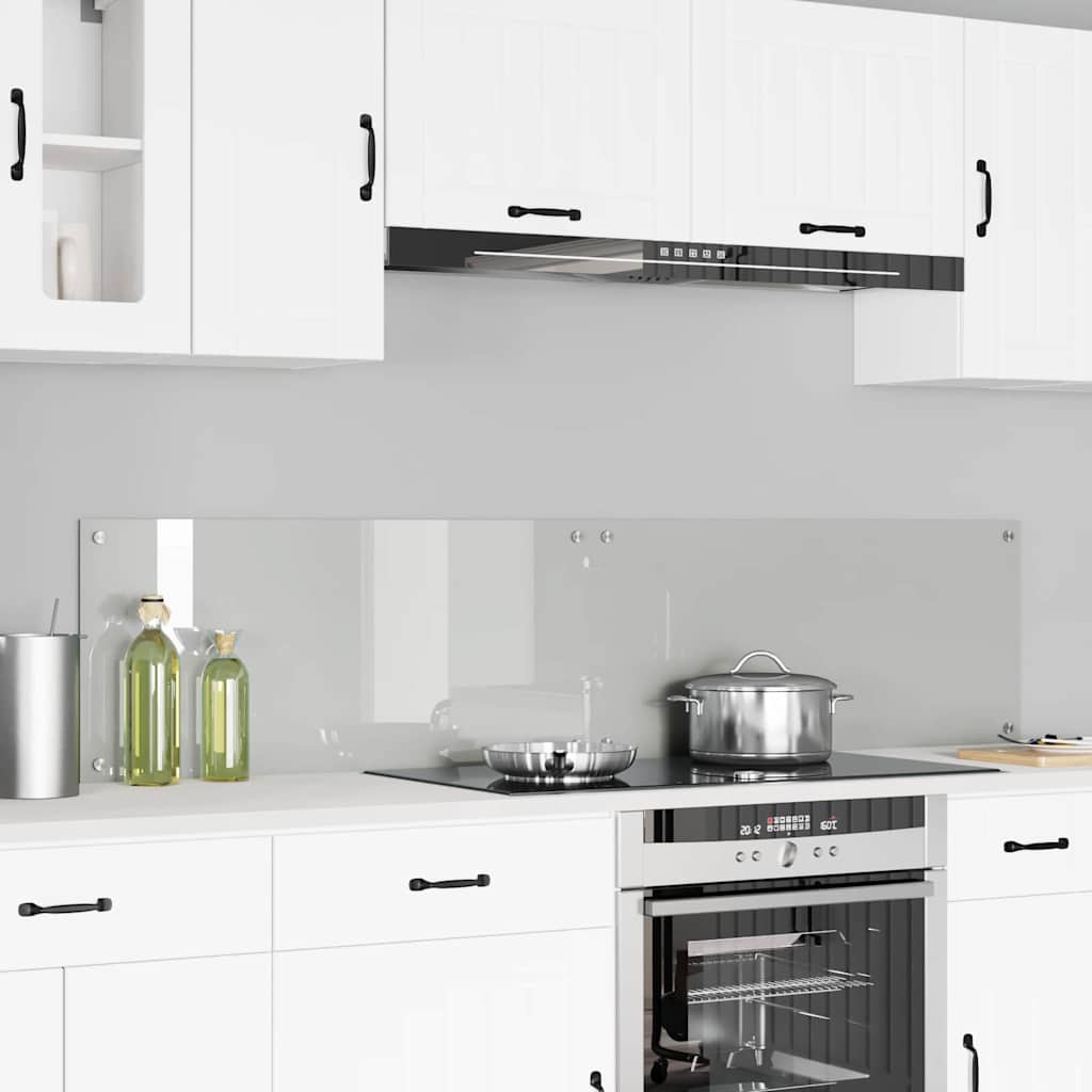 Kitchen Backsplash 2 pcs Transparent 90 x 40 cm Tempered Glass