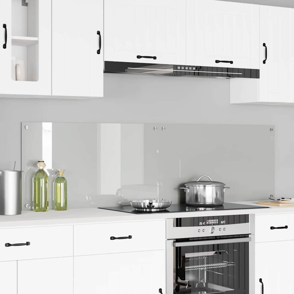 Kitchen Backsplash 2 pcs Transparent 90 x 50 cm Tempered Glass