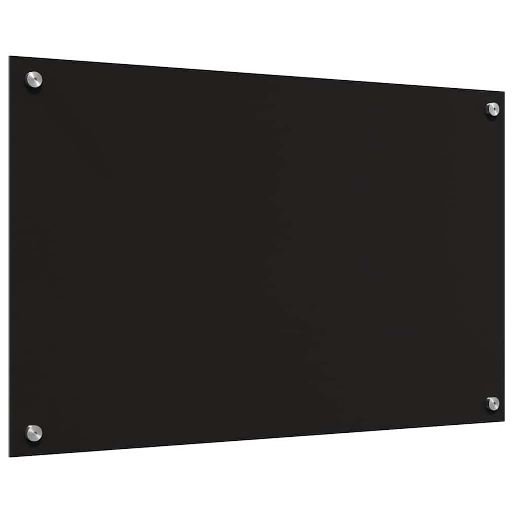 Kitchen Backsplash 2 pcs Black 80 x 50 cm Tempered Glass