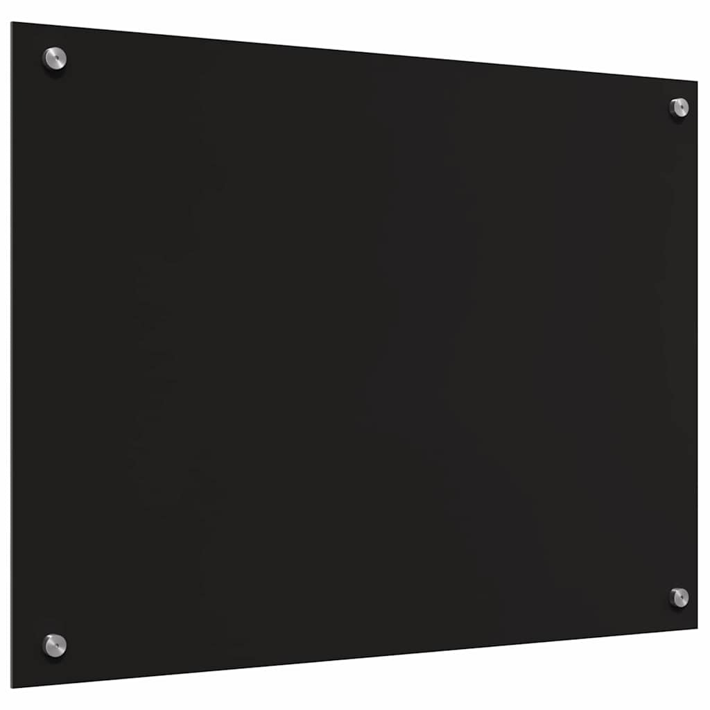 Kitchen Backsplash 2 pcs Black 80 x 60 cm Tempered Glass