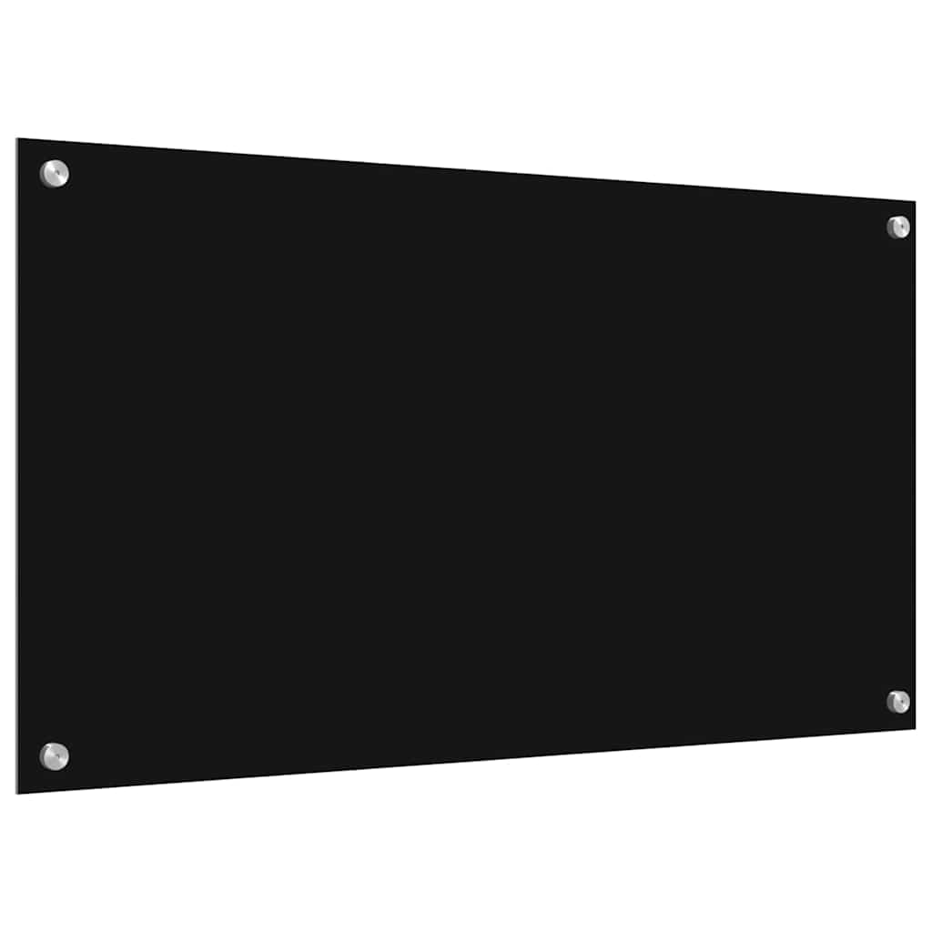Kitchen Backsplash 2 pcs Black 90 x 50 cm Tempered Glass