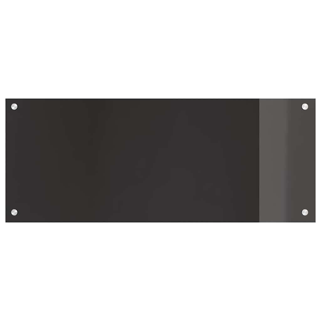 Kitchen Backsplash 2 pcs Black 100 x 40 cm Tempered Glass