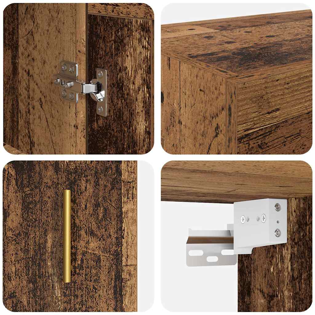 Wall-mounted Cabinet 2 pcs Old Wood 69.5 x 34 x 90 cm
