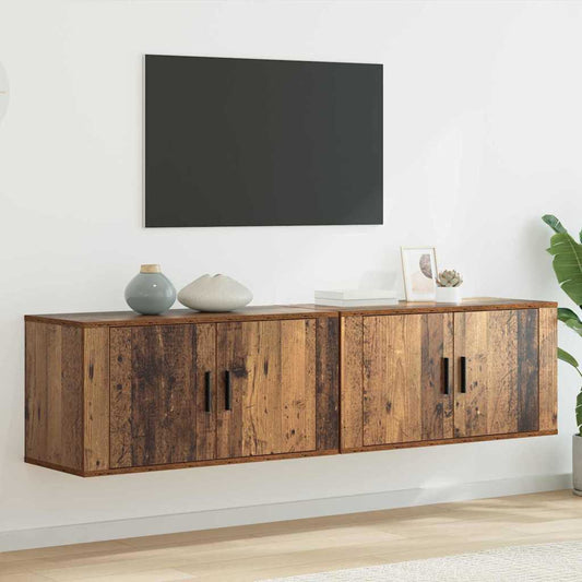 Wall-mounted TV Cabinet Set 2 pcs Old Wood 80 x 34.5 x 40 cm