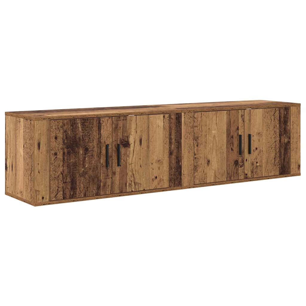 Wall-mounted TV Cabinet Set 2 pcs Old Wood 80 x 34.5 x 40 cm