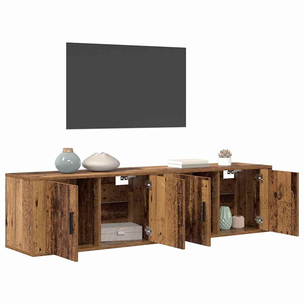 Wall-mounted TV Cabinet Set 2 pcs Old Wood Engineered Wood