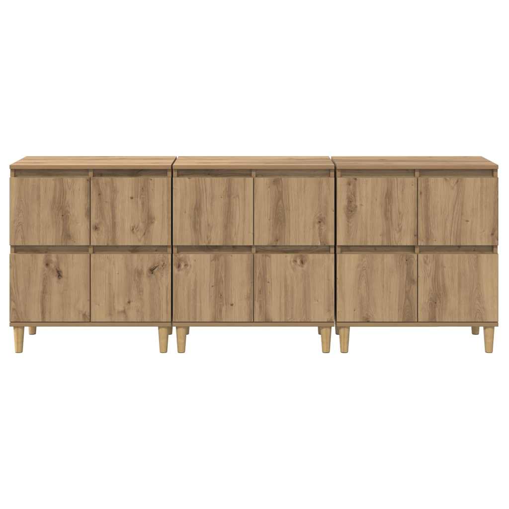 Sideboards 3 pcs Artisan Oak 60 x 35 x 70 cm Engineered Wood