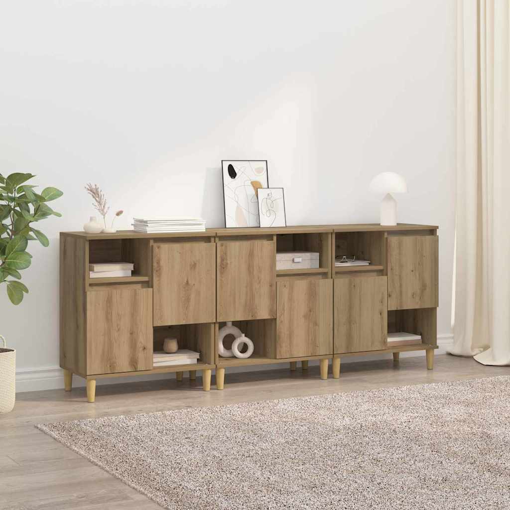 Sideboards 3 pcs Artisan Oak 60 x 35 x 70 cm Engineered Wood