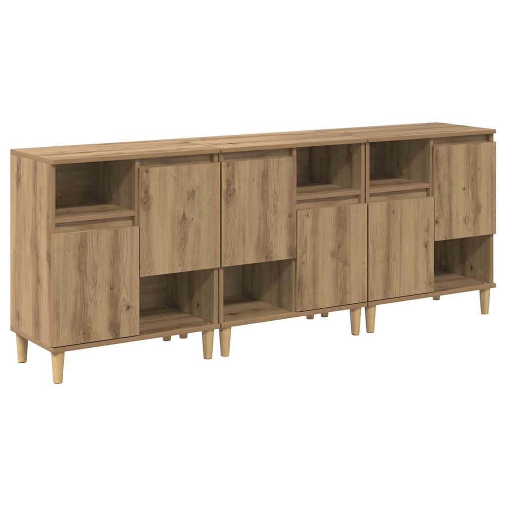 Sideboards 3 pcs Artisan Oak 60 x 35 x 70 cm Engineered Wood