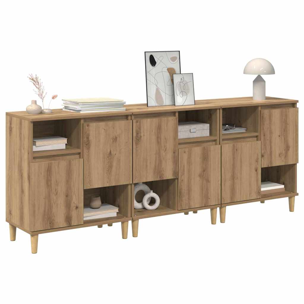 Sideboards 3 pcs Artisan Oak 60 x 35 x 70 cm Engineered Wood
