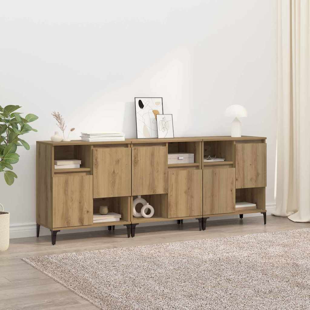 Sideboards 3 pcs Artisan Oak 60 x 35 x 70 cm Engineered Wood