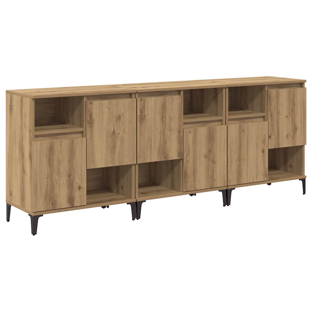 Sideboards 3 pcs Artisan Oak 60 x 35 x 70 cm Engineered Wood