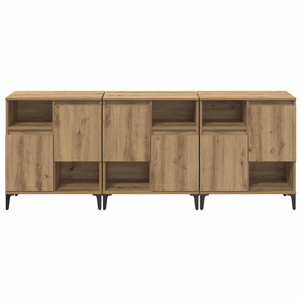Sideboards 3 pcs Artisan Oak 60 x 35 x 70 cm Engineered Wood