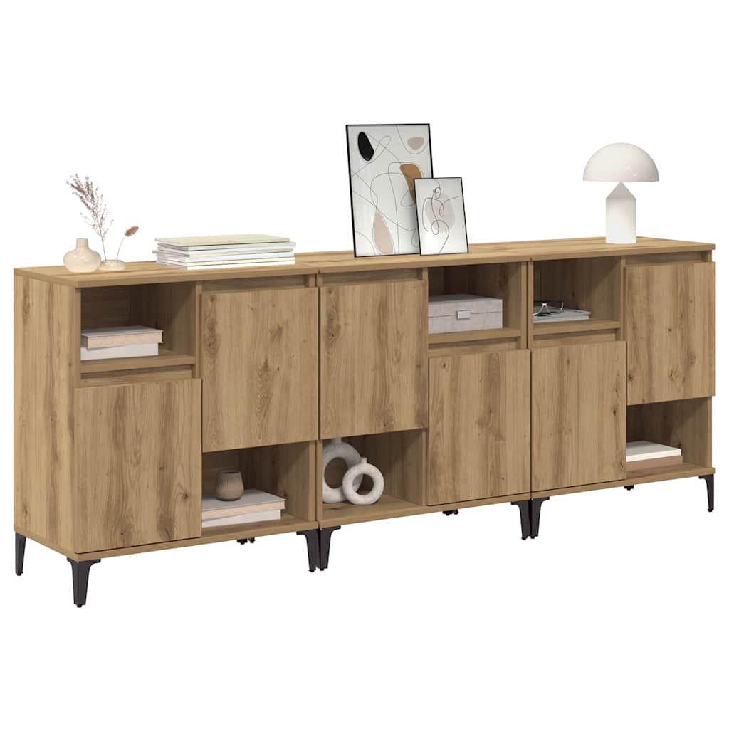 Sideboards 3 pcs Artisan Oak 60 x 35 x 70 cm Engineered Wood