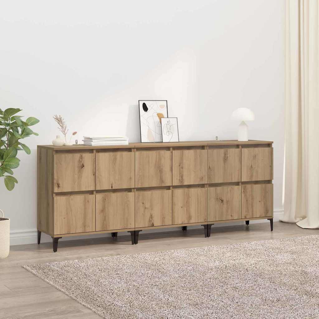 Sideboards 3 pcs Artisan Oak 60 x 35 x 70 cm Engineered Wood