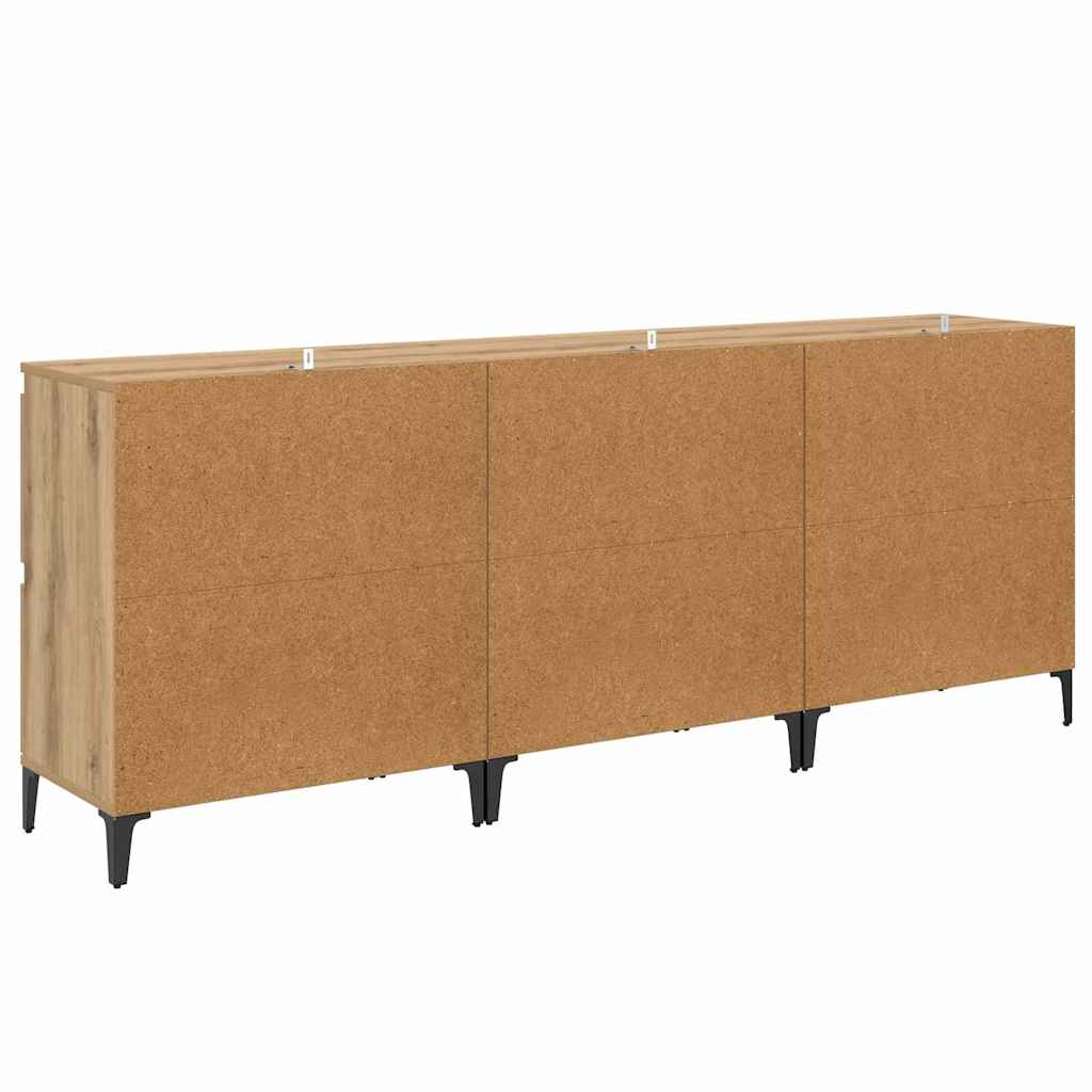 Sideboards 3 pcs Artisan Oak 60 x 35 x 70 cm Engineered Wood