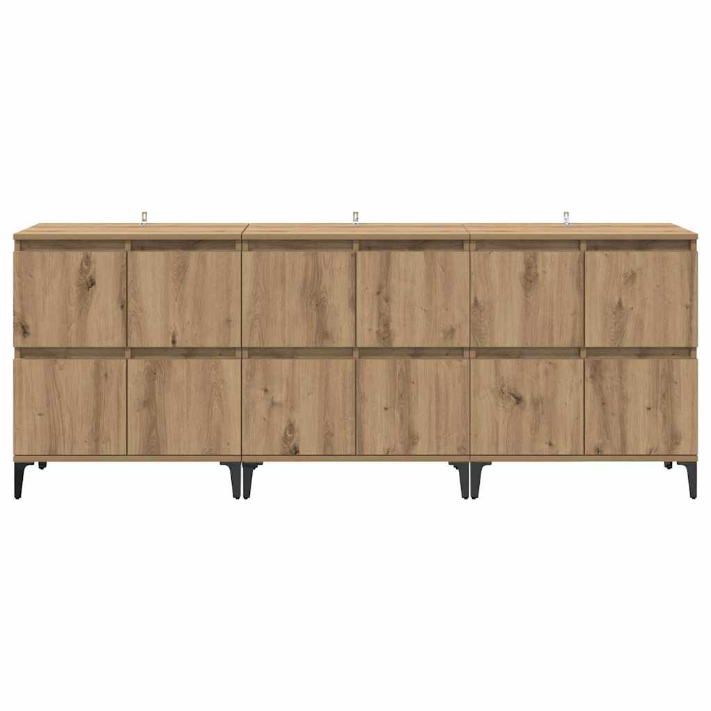 Sideboards 3 pcs Artisan Oak 60 x 35 x 70 cm Engineered Wood