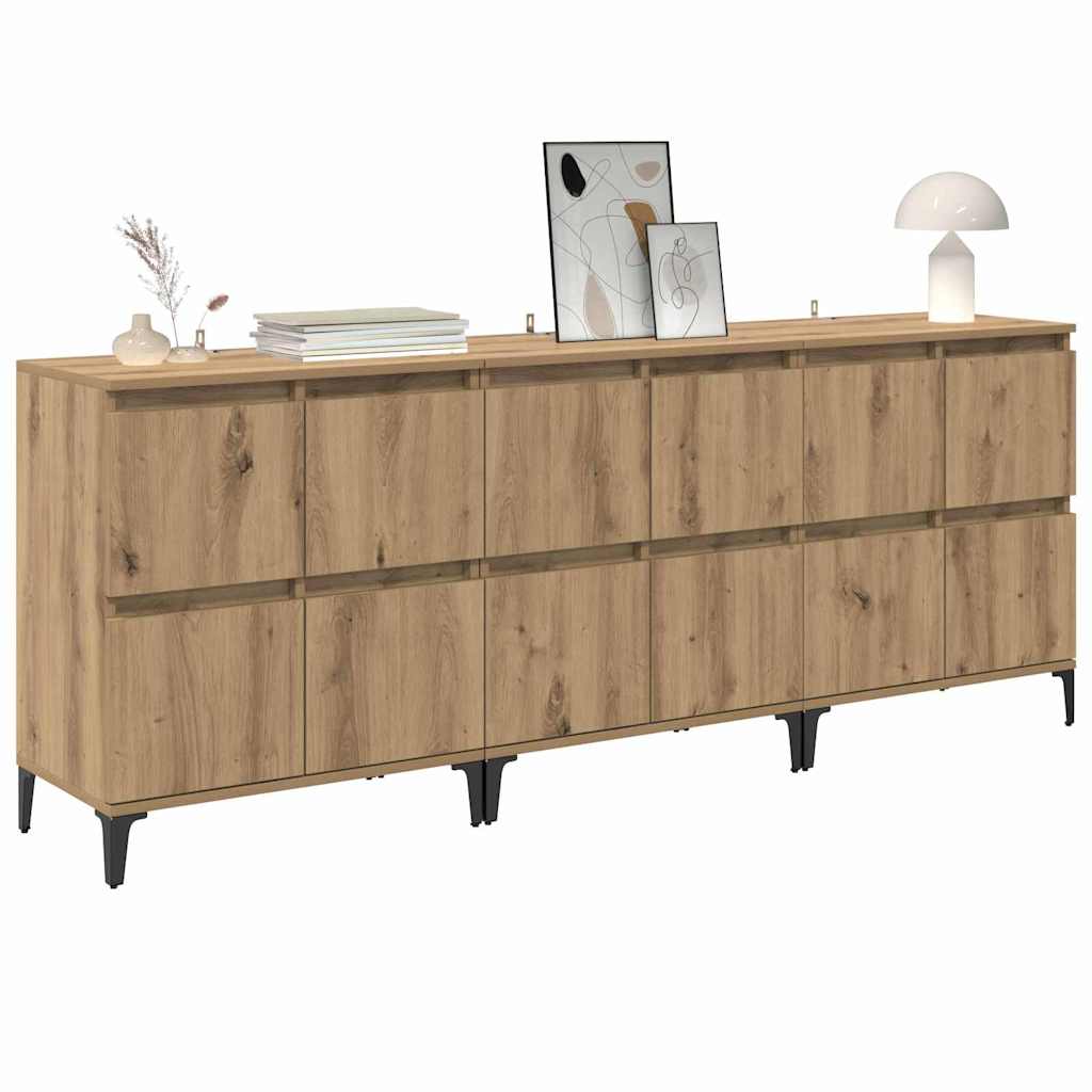 Sideboards 3 pcs Artisan Oak 60 x 35 x 70 cm Engineered Wood