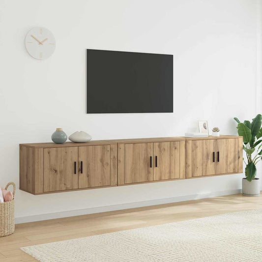 Wall-mounted TV Cabinet Set 3 pcs Artisan Oak 80 x 34.5 x 40 cm