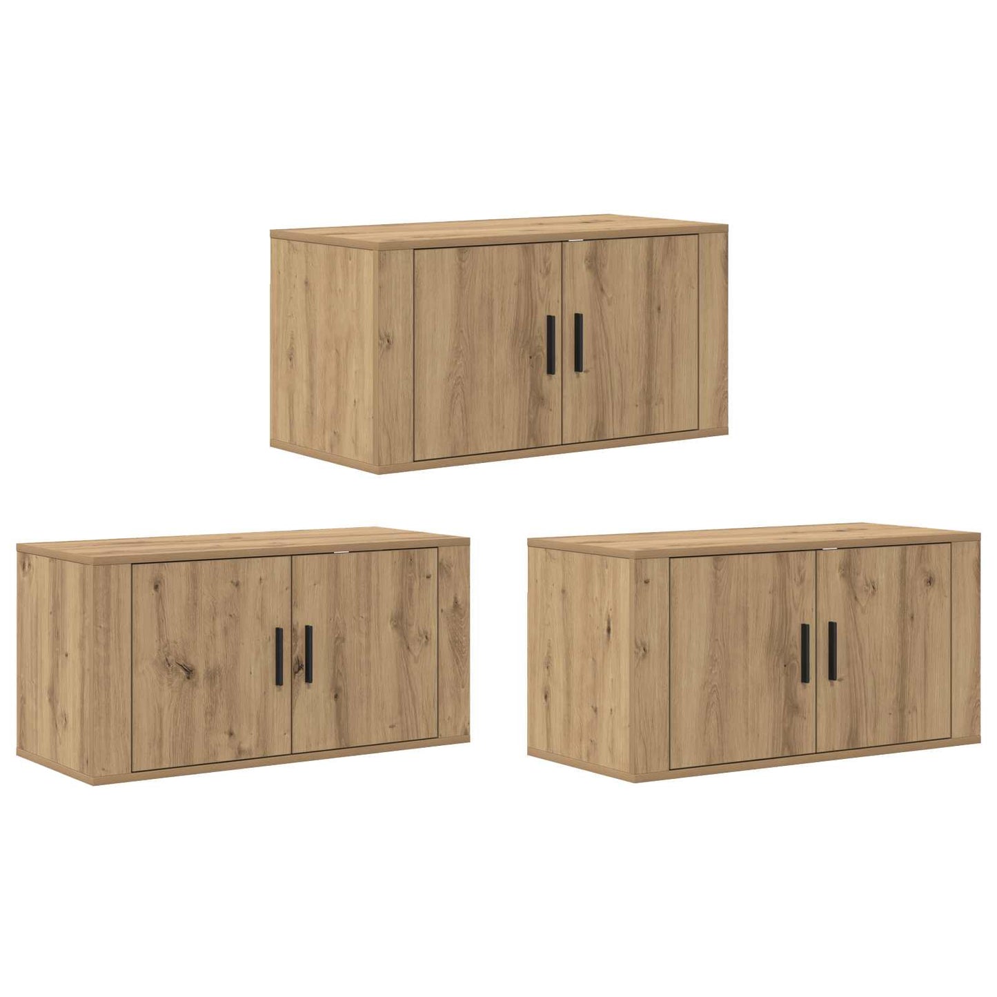 Wall-mounted TV Cabinet Set 3 pcs Artisan Oak 80 x 34.5 x 40 cm