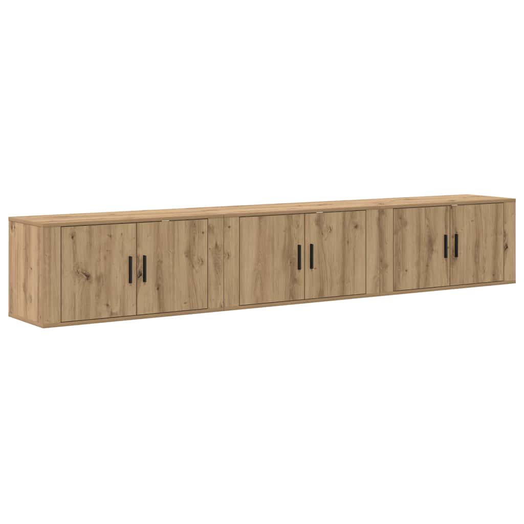 Wall-mounted TV Cabinet Set 3 pcs Artisan Oak 80 x 34.5 x 40 cm